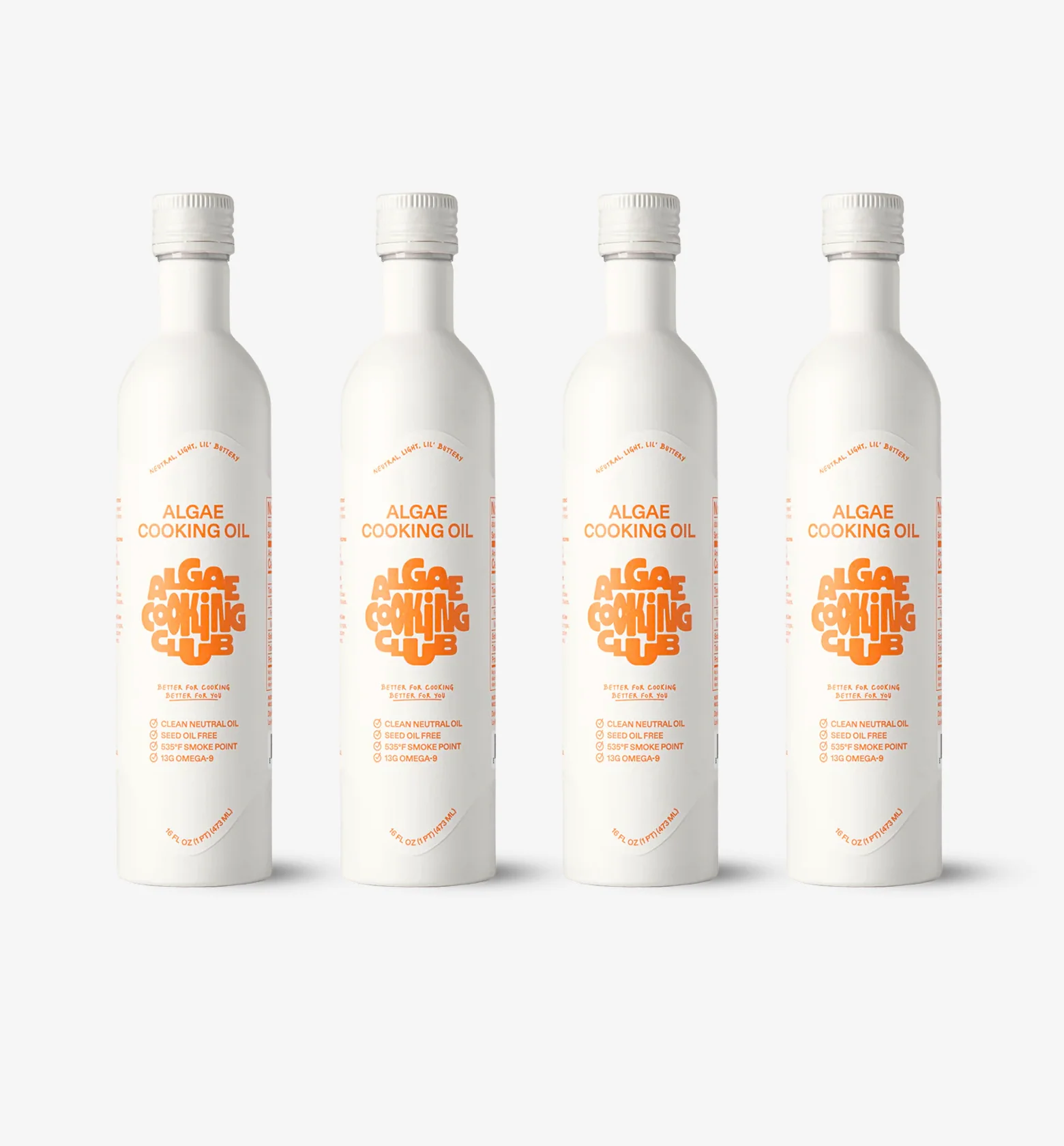 Algae Cooking Club - Algae Cooking Oil - 16 oz - Aluminum Bottle - 4 Pack