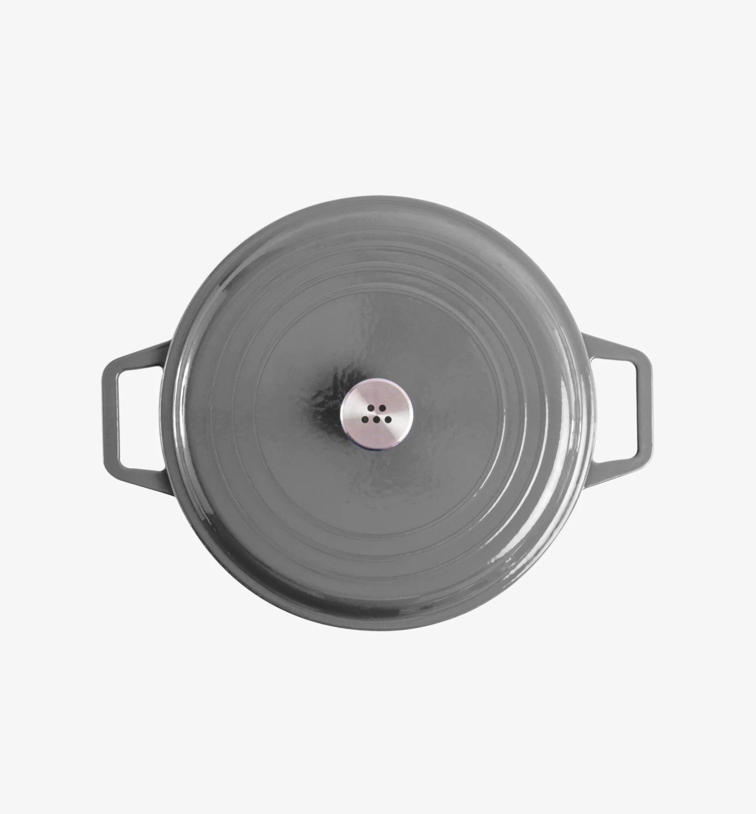7 QT Enamel Cast-Iron Dutch Oven - Classic Lid - Gray - Final Sale - Image 3