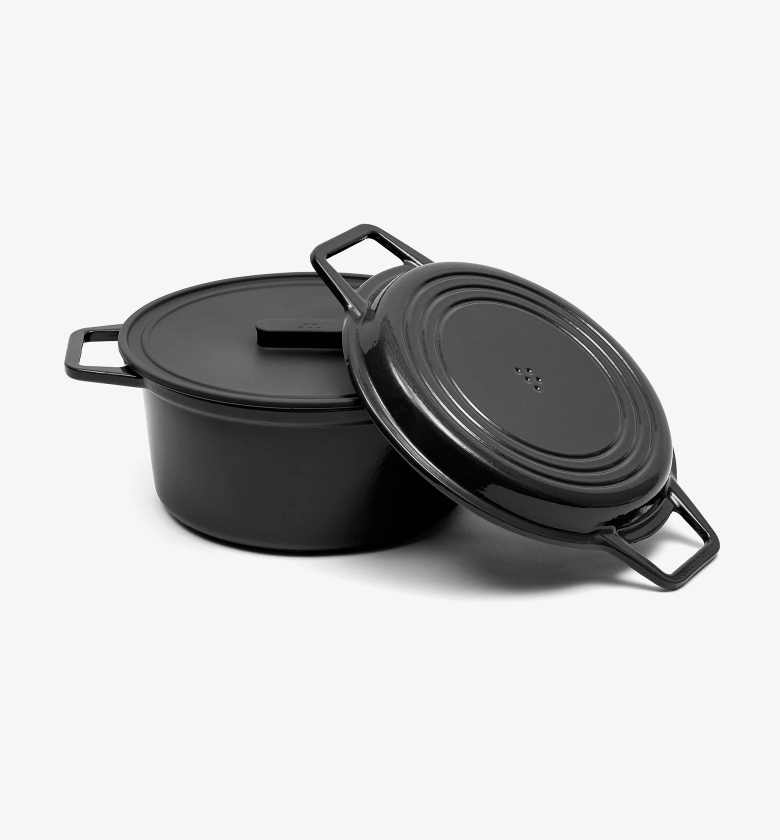 7 QT Enamel Cast-Iron Dutch Oven - Grill & Silicone Lid - Black - Final Sale - Image 2