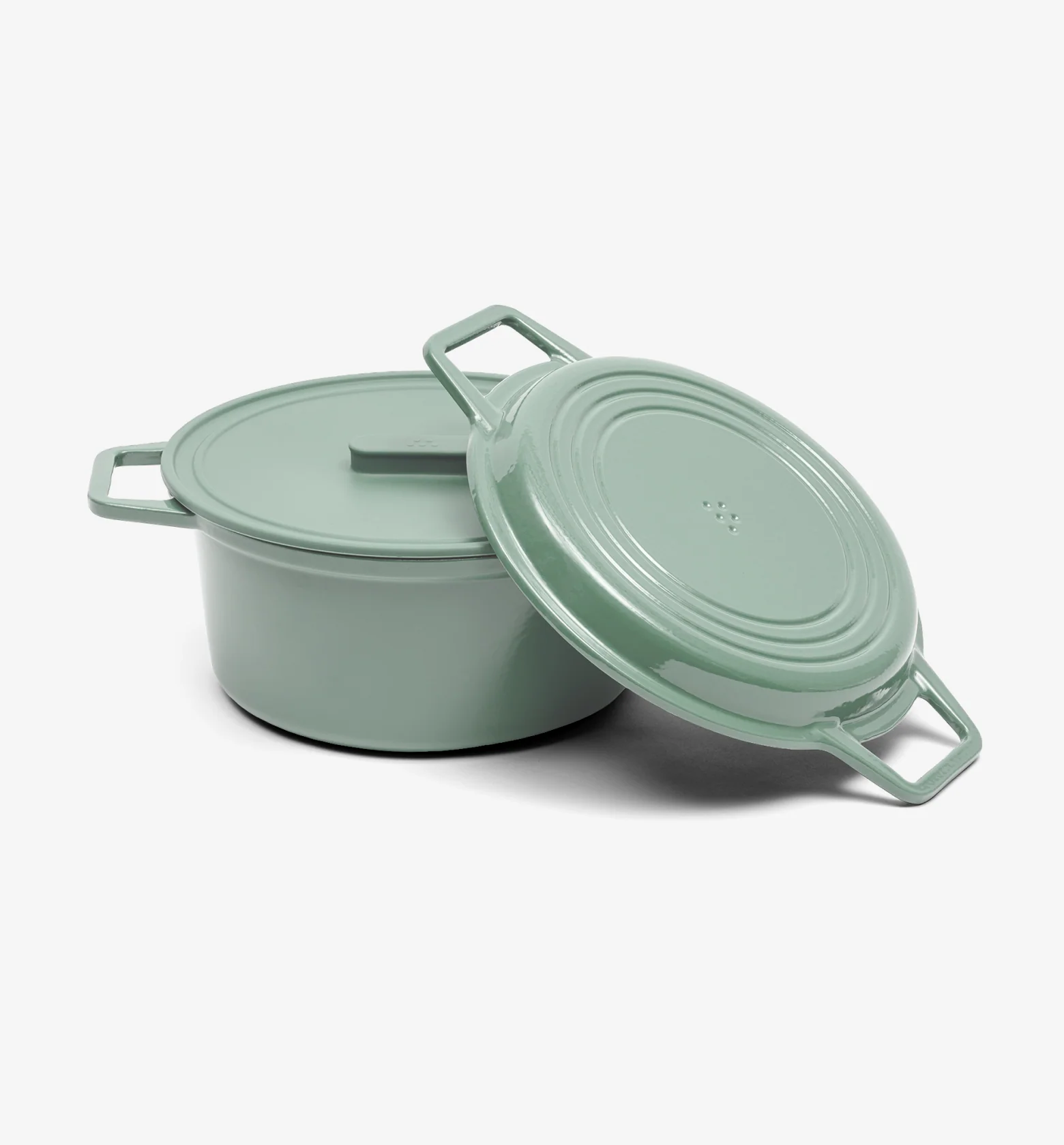 7 QT Enamel Cast-Iron Dutch Oven - Grill & Silicone Lid - Sage - Final Sale - Image 2