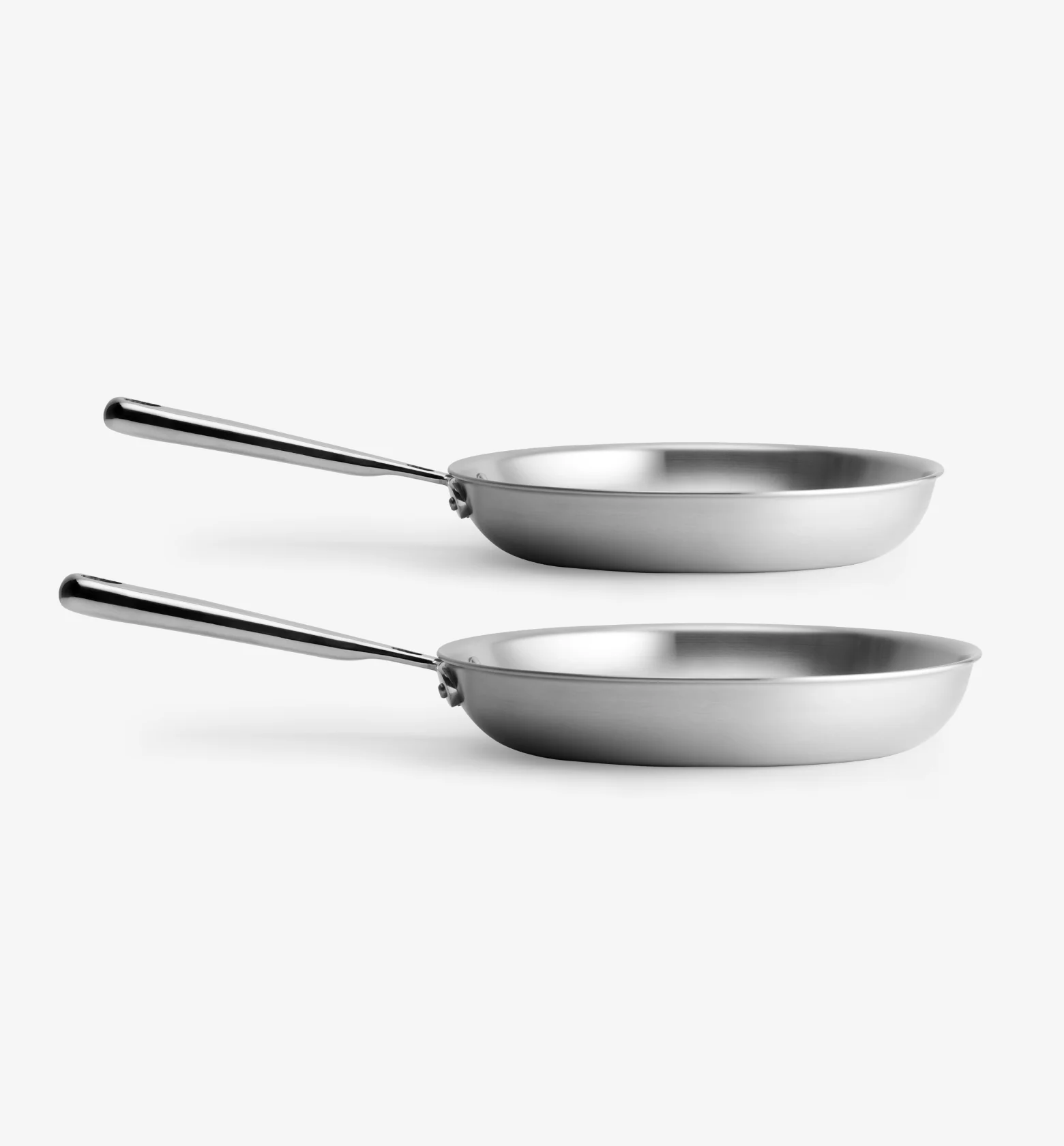 10" + 12" Stainless Steel Frying Pan - Image 2