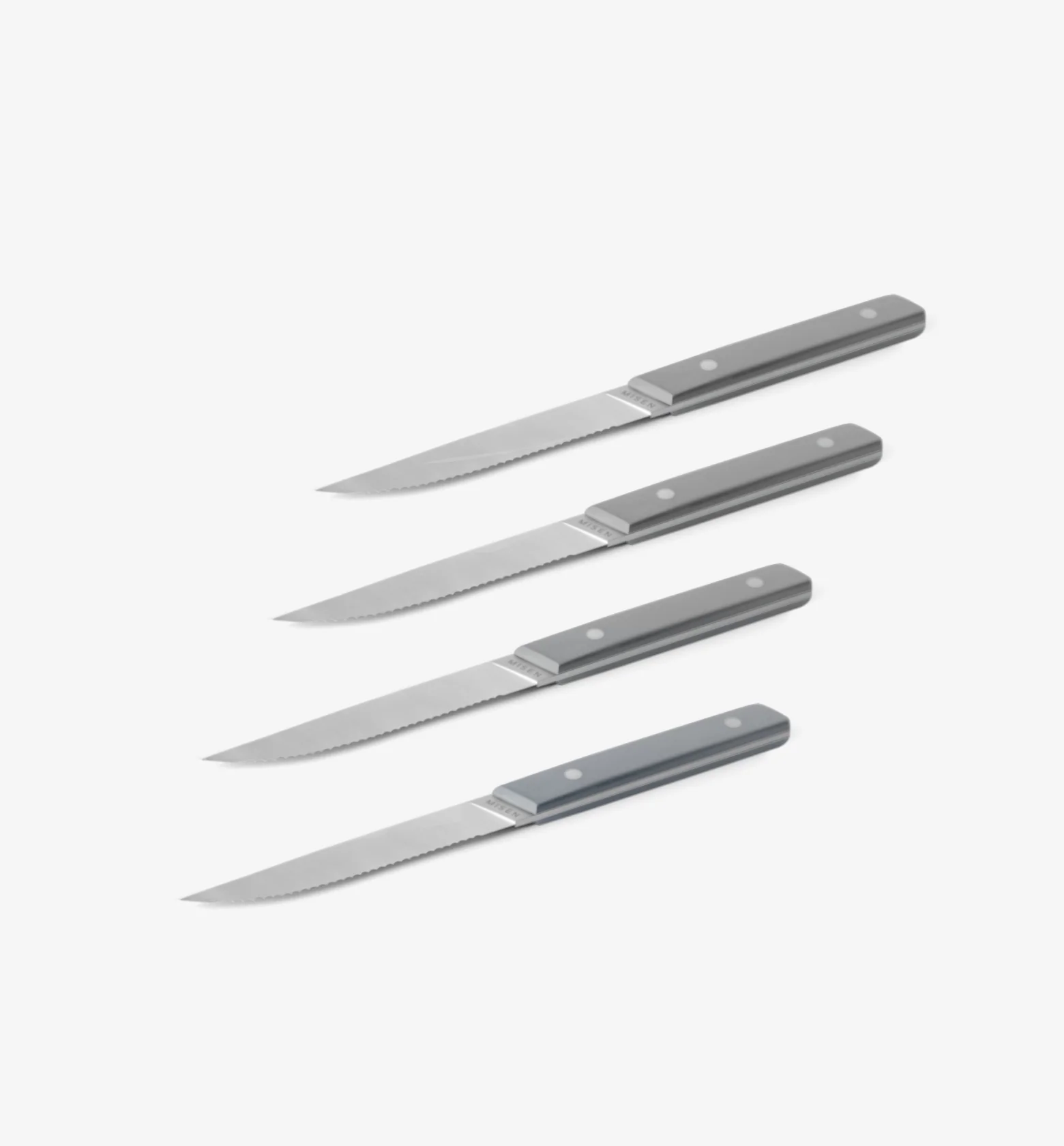 4-Piece Serrated Steak Knives (German Steel) - Final Sale - Gray - Image 3