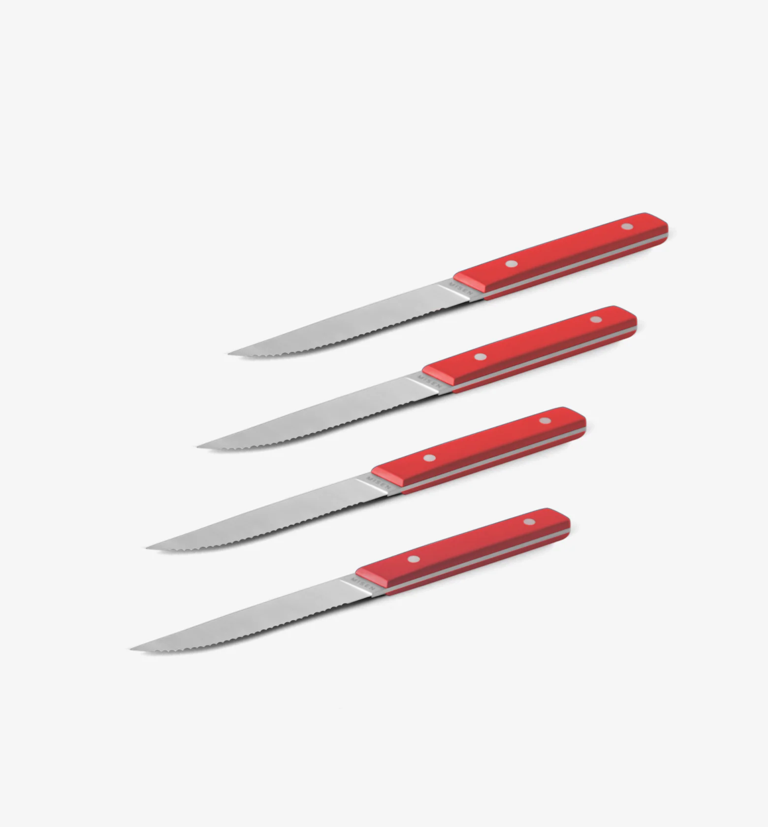 4-Piece Serrated Steak Knives (German Steel) - Final Sale - Red - Image 3