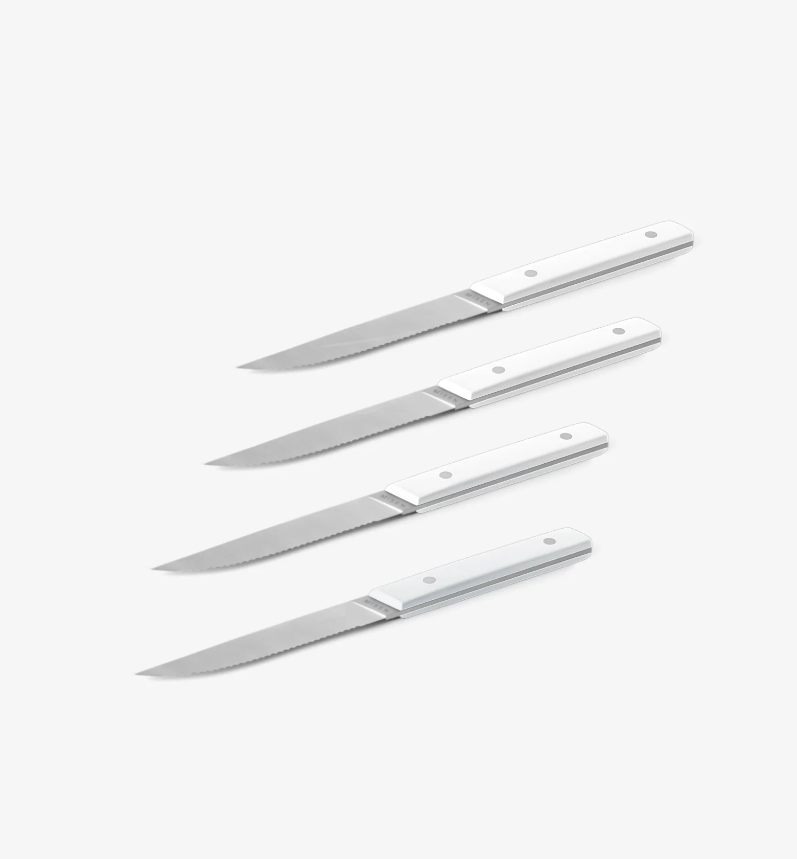 4-Piece Serrated Steak Knives (German Steel) - Final Sale - White - Image 3