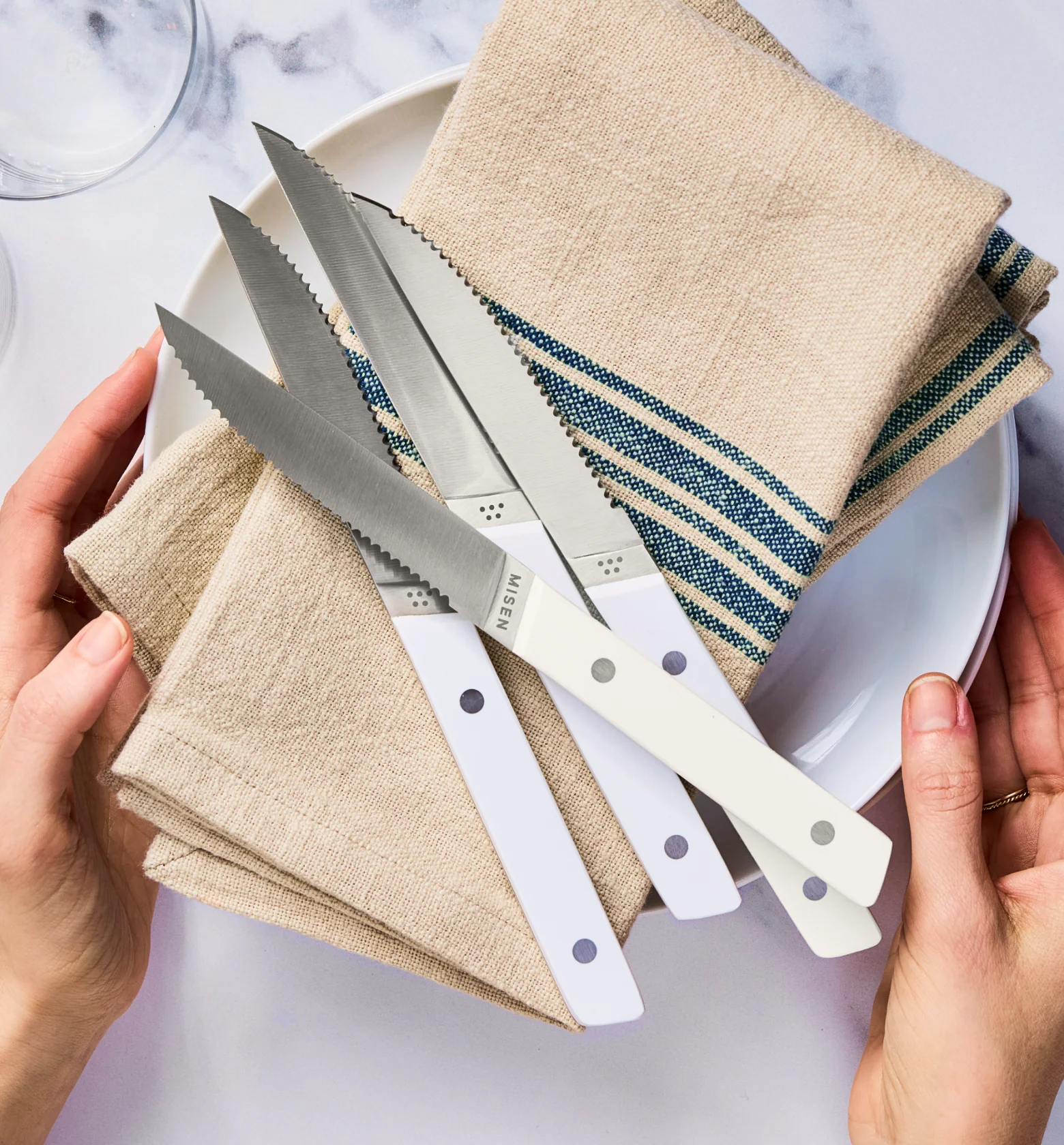 4-Piece Serrated Steak Knives (German Steel) - Final Sale - Gray - Image 4