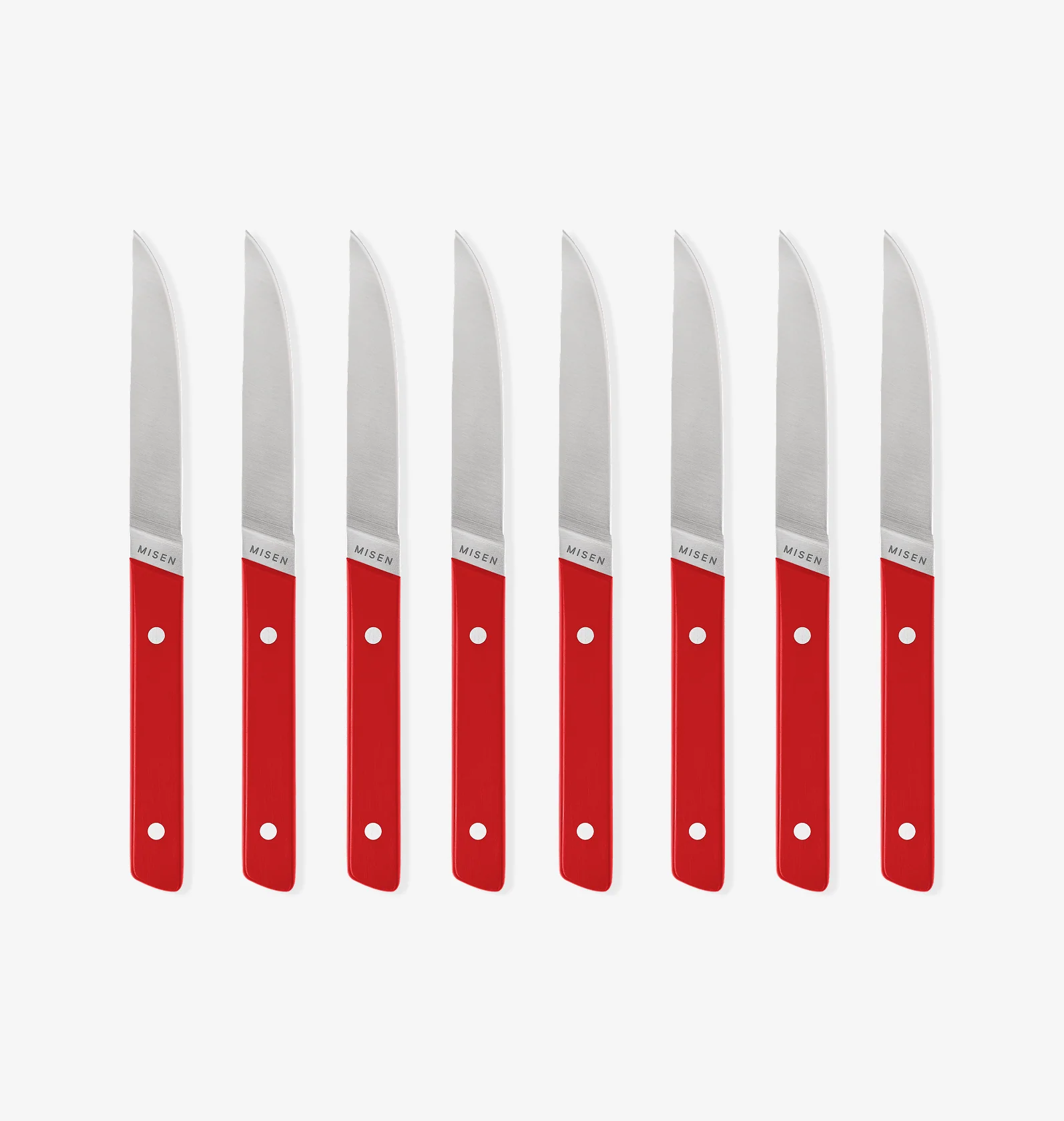 8-Piece Straight-Edge Steak Knives (ACUTO440) - Red