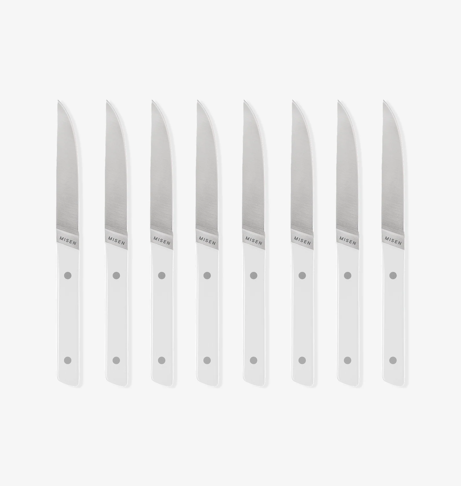 8-Piece Straight-Edge Steak Knives (ACUTO440) - White
